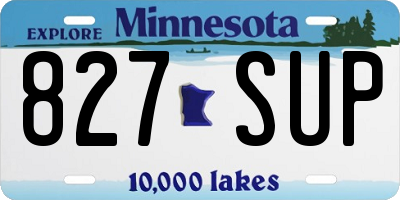 MN license plate 827SUP