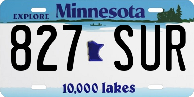 MN license plate 827SUR