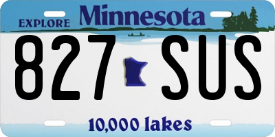 MN license plate 827SUS