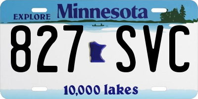 MN license plate 827SVC