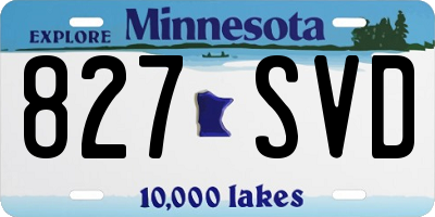 MN license plate 827SVD