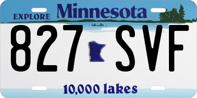 MN license plate 827SVF