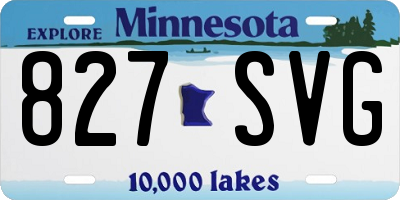 MN license plate 827SVG