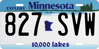 MN license plate 827SVW