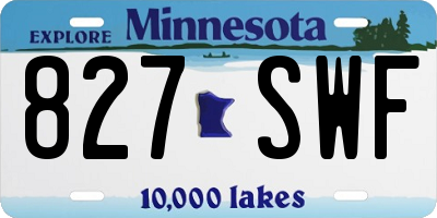 MN license plate 827SWF