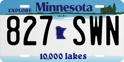 MN license plate 827SWN