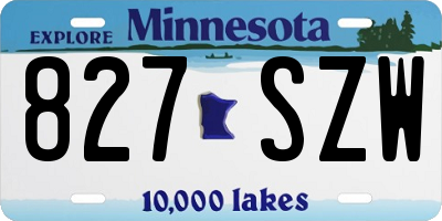 MN license plate 827SZW