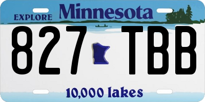 MN license plate 827TBB