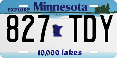 MN license plate 827TDY
