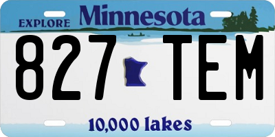 MN license plate 827TEM
