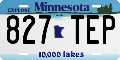 MN license plate 827TEP