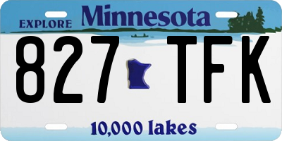 MN license plate 827TFK