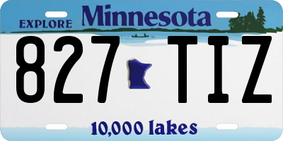 MN license plate 827TIZ