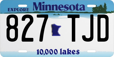 MN license plate 827TJD