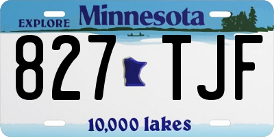 MN license plate 827TJF