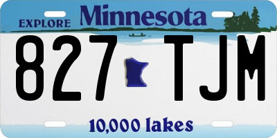 MN license plate 827TJM
