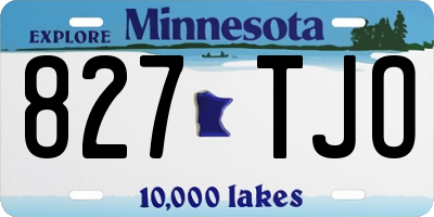 MN license plate 827TJO