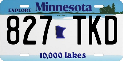MN license plate 827TKD