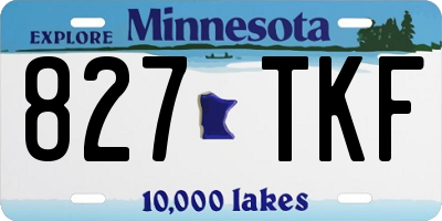 MN license plate 827TKF