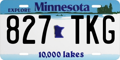 MN license plate 827TKG
