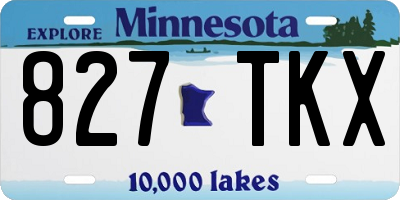 MN license plate 827TKX