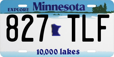 MN license plate 827TLF