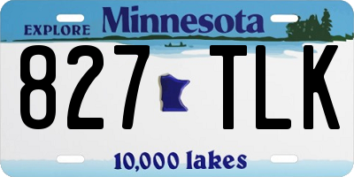 MN license plate 827TLK