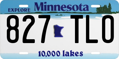MN license plate 827TLO