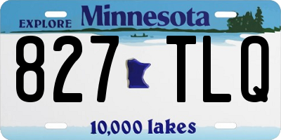 MN license plate 827TLQ