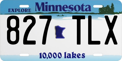 MN license plate 827TLX