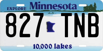 MN license plate 827TNB