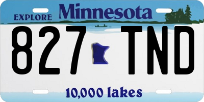 MN license plate 827TND
