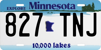 MN license plate 827TNJ