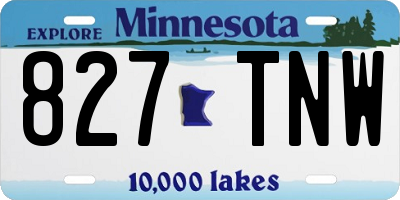 MN license plate 827TNW