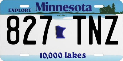 MN license plate 827TNZ