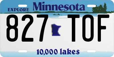 MN license plate 827TOF
