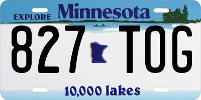 MN license plate 827TOG