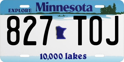 MN license plate 827TOJ