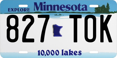 MN license plate 827TOK