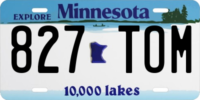 MN license plate 827TOM