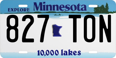 MN license plate 827TON