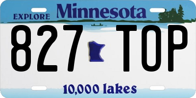 MN license plate 827TOP