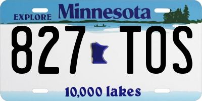 MN license plate 827TOS