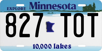 MN license plate 827TOT