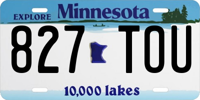MN license plate 827TOU