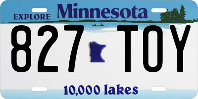 MN license plate 827TOY