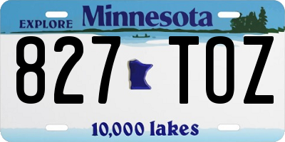 MN license plate 827TOZ