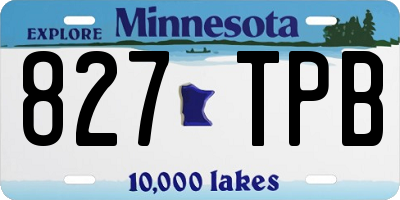 MN license plate 827TPB