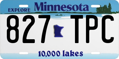 MN license plate 827TPC
