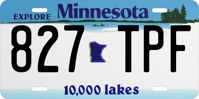 MN license plate 827TPF
